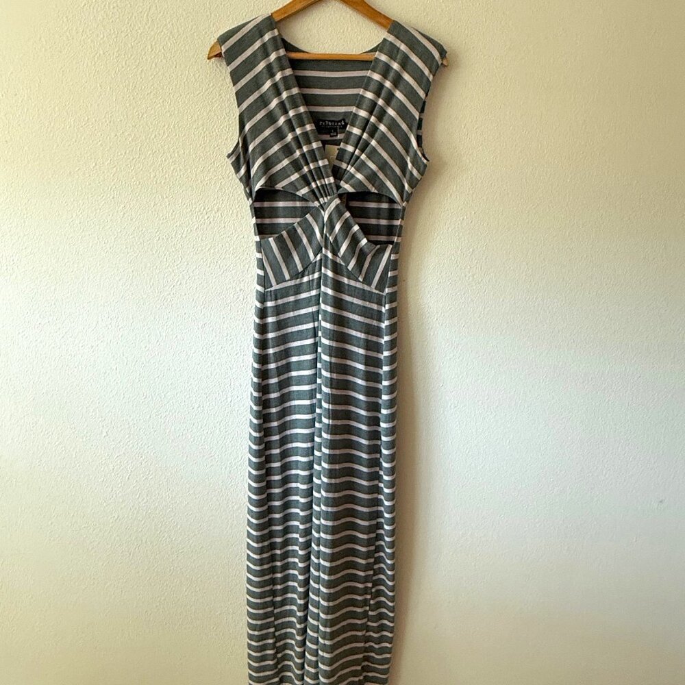 NWT RK7 Rockulture‎ Brand Striped Cut Out Maxi Dress Size L